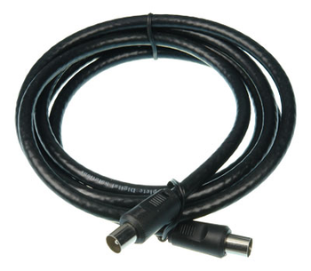 Digitek 1.8M PAL Male to PAL Male Quad Shield TV Fly Lead Black