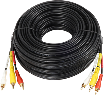Digitek 3x RCA Male to 3x RCA Male 20m Coaxial Video Lead 06BAVL03CV20 for connecting from hub to distant screen