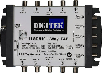 Digitek 11GD510 10dB TAP for small home AV setup distributing signals