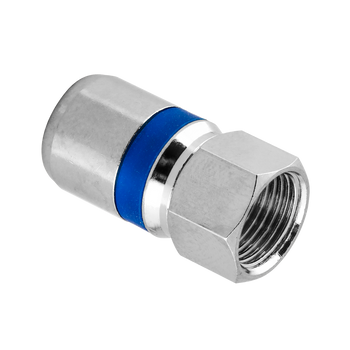 Digitek RG6 Quad Self-Lock Push-On F Type Connector front view