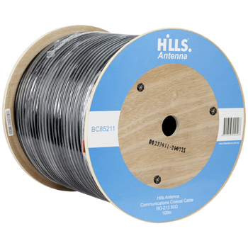 Low loss RG213 coax cable for radio and cellular frequencies