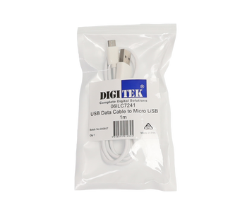 Hang Sell Bag packaging of Digitek USB Male to Micro USB Male Lead 1m