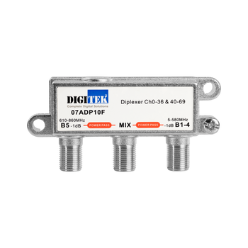 UHF VHF TV diplexer F-Type female connectors for FTA TV systems