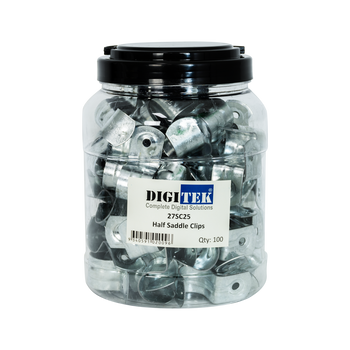 Pack of 100 Digitek 25mm Half Saddle Clips