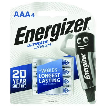 Energizer L92BP2T 2-pack batteries in original blister packaging, highlighting the brand logo and device compatibility icons for digital cameras and smart home devices