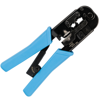Hanglong Tools HT-568R professional crimping tool showing blade guard and stripping guides