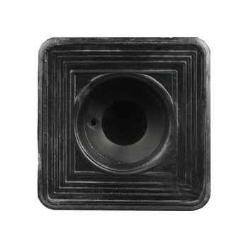 Bottom view of UV and ozone resistant rubber pipe flashing with 25-year warranty