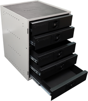 Modular black StorageTek storage cabinet 5 drawers