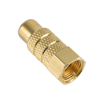 Gold-plated RCA to F-type audio video converter