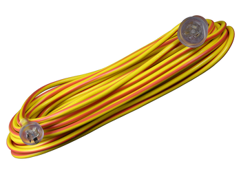 Heavy duty 25 metre yellow power cable with LED indicator