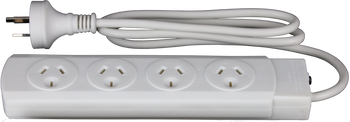 Hills Antenna4 way power board white with overload protection and 1m cord