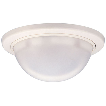 Close-up of Takex PIR-T68R slim design (Ø120 x 47mm) with adjustable sensitivity dial for 60-120% infrared levels.