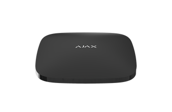 Ajax ReX radio signal repeater in black, featuring anti-jamming and 35-hour backup battery for Hub 2 Plus