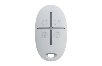 White Ajax SpaceControl 2-way wireless key fob with 4 buttons for arm/disarm/stay/panic security control