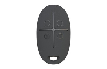 Black Ajax SpaceControl 2-way wireless key fob with 4 buttons for arm/disarm/stay/panic security control
