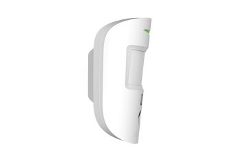 Side view of Ajax MotionCam PhOD White indoor PIR sensor with photo verification