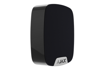 Ajax HomeSiren black, with adjustable 81-105 dB buzzer and external LED terminal