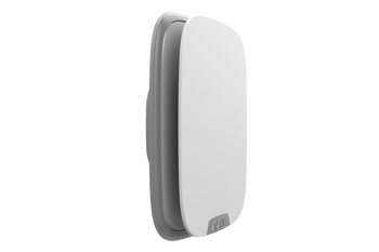 Side angle view of Ajax Brandplate white panel on Streetsiren DoubleDeck, featuring clip lock and tamper protection for branding