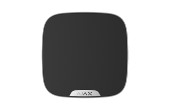 Front view of Ajax Brandplate black panel, featuring clip lock and tamper protection for branding