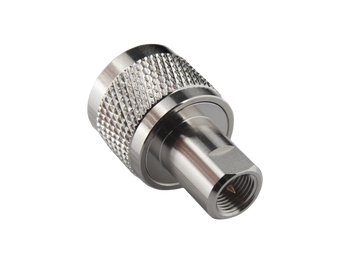 Side view of the durable Hills Antenna N to FME adaptor with low VSWR specs, ideal for 50 Ohm TV or radio signal extensions