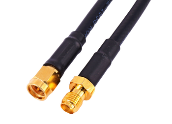 Close-up of Hills Antenna SMA Female to SMA Male Connectors in LL195 Cable