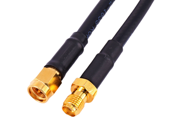 Close-up of Hills Antenna SMA Female to SMA Male Connectors in LL195 Cable