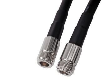 Close-up of Hills Antenna N Female to N Female Connectors in LL400 Cable