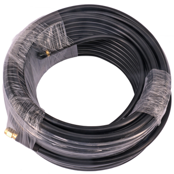 Roll of the black UV-stabilised 20-metre LL240 coax cable with SMA female and male connectors, ideal for extended antenna or device links