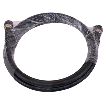 Full iew of the black UV-stabilised 3-metre LL400 coax cable with UHF male connectors, great for compact radio or antenna hooks