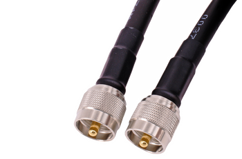 Precision close-up of Hills Antenna UHF Male Connectors in LL400 10M Patch Lead