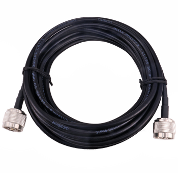 Hills Antenna N Male to N Male LL195 5m patch lead coaxial cable, featuring low-loss design with bare copper conductor and tinned copper shielding