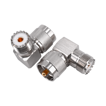 Side view of Hills Antenna BC85304 nickel-plated brass adapter, highlighting precision-machined design for 300MHz frequency support