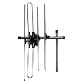 Digitek LTE Series 4 Element Metropolitan Premium YAGI VHF Antenna with Vertical Standoff Bracket  Features:   F-Type Balun with LTE Low Pass Filter Stainless Steel screws on connection points Heavy Duty construction on all components Designed & engineered in Australia for Australian conditions & Australian digital television transmissions 12mm extruded aluminium heavy-duty elements Tough powder coated finish UV stabilised plastics Bifurcated rivets - Strongest in the industry Horizontal and vertical mounting options U-bolts & Clamps fitted Comes with Vertical Standoff Bracket FB602376 for Vertical Transmission