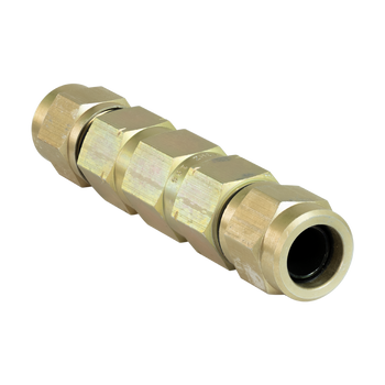 PPC 3-piece hardline power feeder splice connector for 625 PF hardline and 50 Ohm cables, reusable, durable, and easy to install.