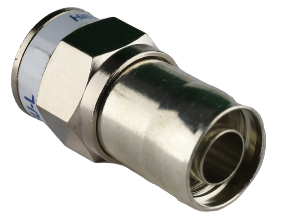 Hills Antenna BC80490 RG6 double bubble compression connector single nickel-plated brass