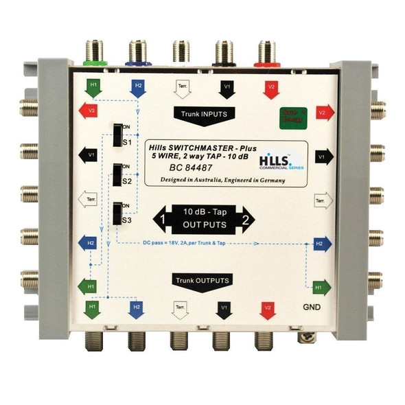 Hills Antenna BC84487 10dB 2-Way 5-Wire SMATV Tap