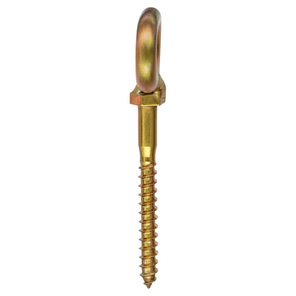 Side profile of Gold finish zinc plated screw eye for antenna masts