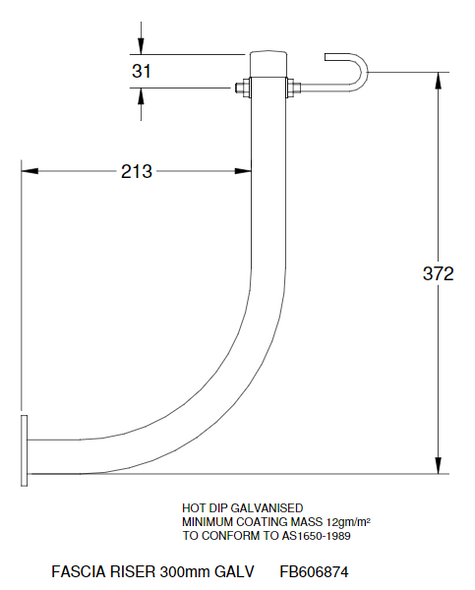 Hills Antenna FB606874 300mm Fascia Riser Mount