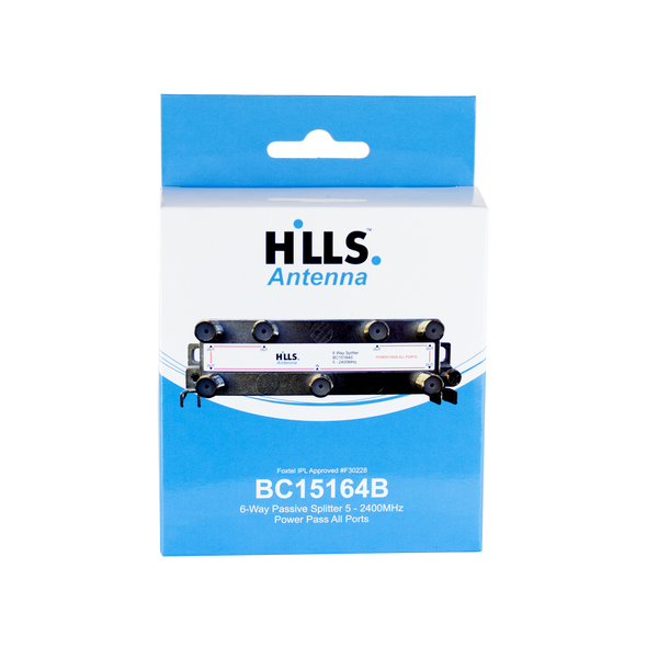 Hills Antenna BC15164B 6-Way Passive Splitter - Display Box