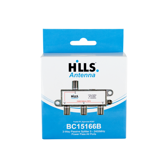 Hills Antenna BC15166B 3-Way Passive Splitter - Display Box