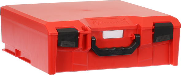 StorageTek Case Large ABS Lid c/w dividers-Red with Black Clasps