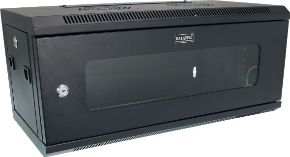 DataTek 24B4RW63 compact 4U wall cabinet ready to be installed in office