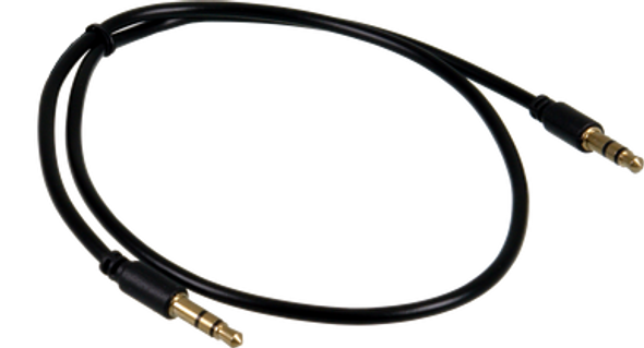 Digitek 3.5mm male-to-male stereo audio lead in black PVC with gold-plated plugs, available in 0.5m length for Hi-Fi connections Digitek 3.5mm male-to-male stereo audio lead in black PVC with gold-plated plugs, available in 0.5m length for Hi-Fi connections