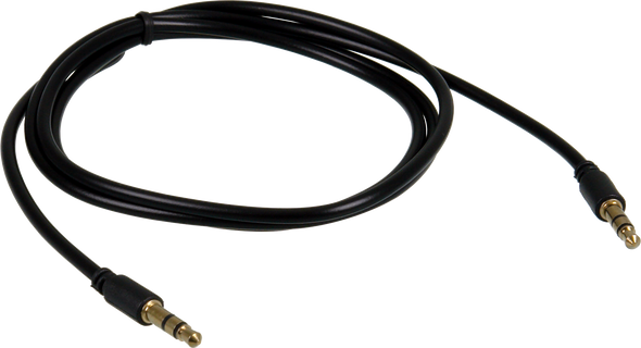 Digitek 3.5mm male-to-male stereo audio lead in black PVC with gold-plated plugs, available in 1m length for Hi-Fi connections Digitek 3.5mm male-to-male stereo audio lead in black PVC with gold-plated plugs, available in 1m length for Hi-Fi connections