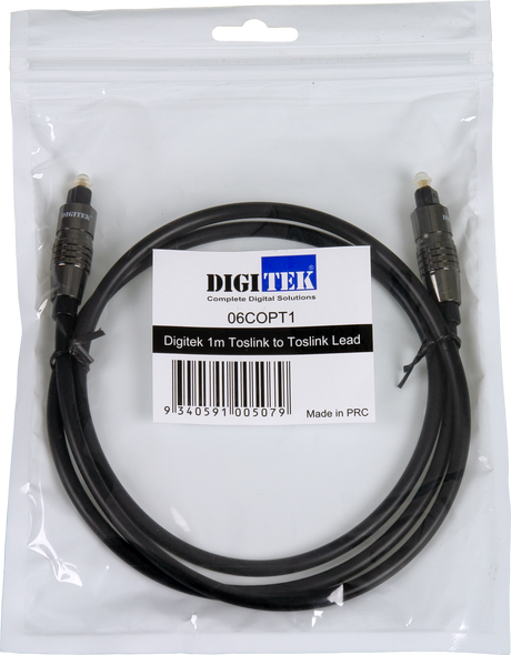 Digitek Toslink Optical Audio Lead - 1M