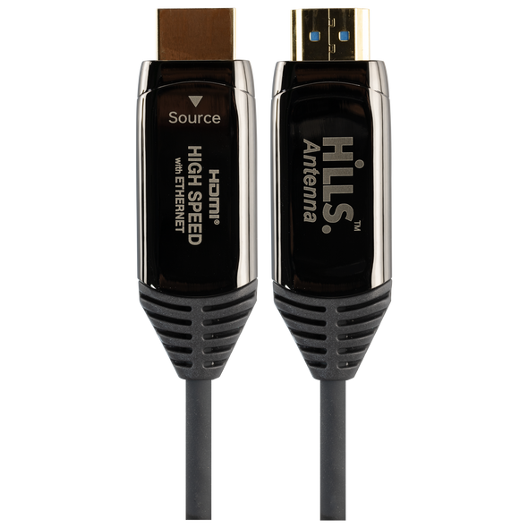 Close-up of Hills Antenna AOC HDMI gold-plated male end, optoelectronic module for zero-loss 4K@60Hz Close-up of Hills Antenna AOC HDMI gold-plated male end, optoelectronic module for zero-loss 4K@60Hz