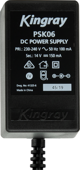 Kingray PSK06 14V DC 150mA Plug Pack with Belling Lee (PAL) connection on power injector