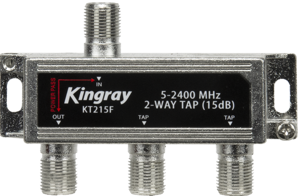 Kingray KT215F 2 Way 15dB Tap, Power Pass Through Port, 5-2400 MHz