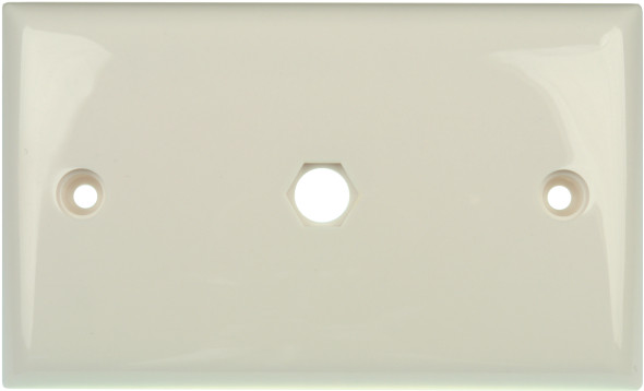 Digitek white blank wall plate with hexagonal cut-out for barrel adaptors, ABS plastic for custom AV installations Digitek white blank wall plate with hexagonal cut-out for barrel adaptors, ABS plastic for custom AV installations