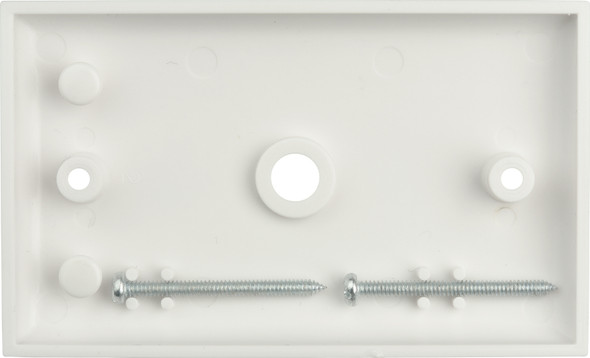 Rear view of hexagonal aperture in Digitek blank white wall plate, designed for secure barrel connector fitting Rear view of hexagonal aperture in Digitek blank white wall plate, designed for secure barrel connector fitting